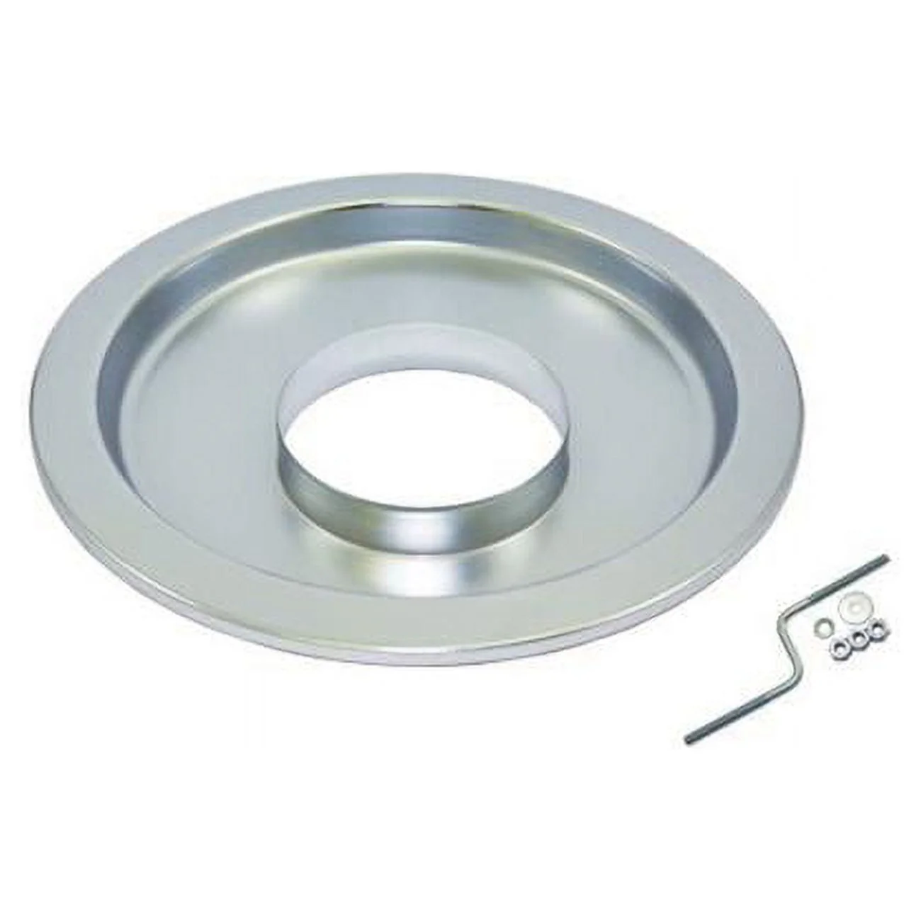 14 in. Round Air Cleaner Base with 5.125 in. Carb Flange & 0.25 in. Off Set Flat Steel, Chrome