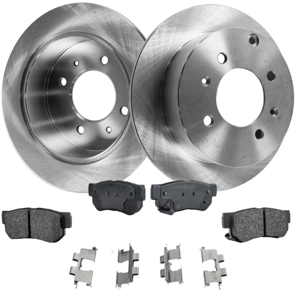 Brake Rotor Brake Pad Kit For Hyundai Sonata Kia Optima Rear Solid 2-Wheel Set