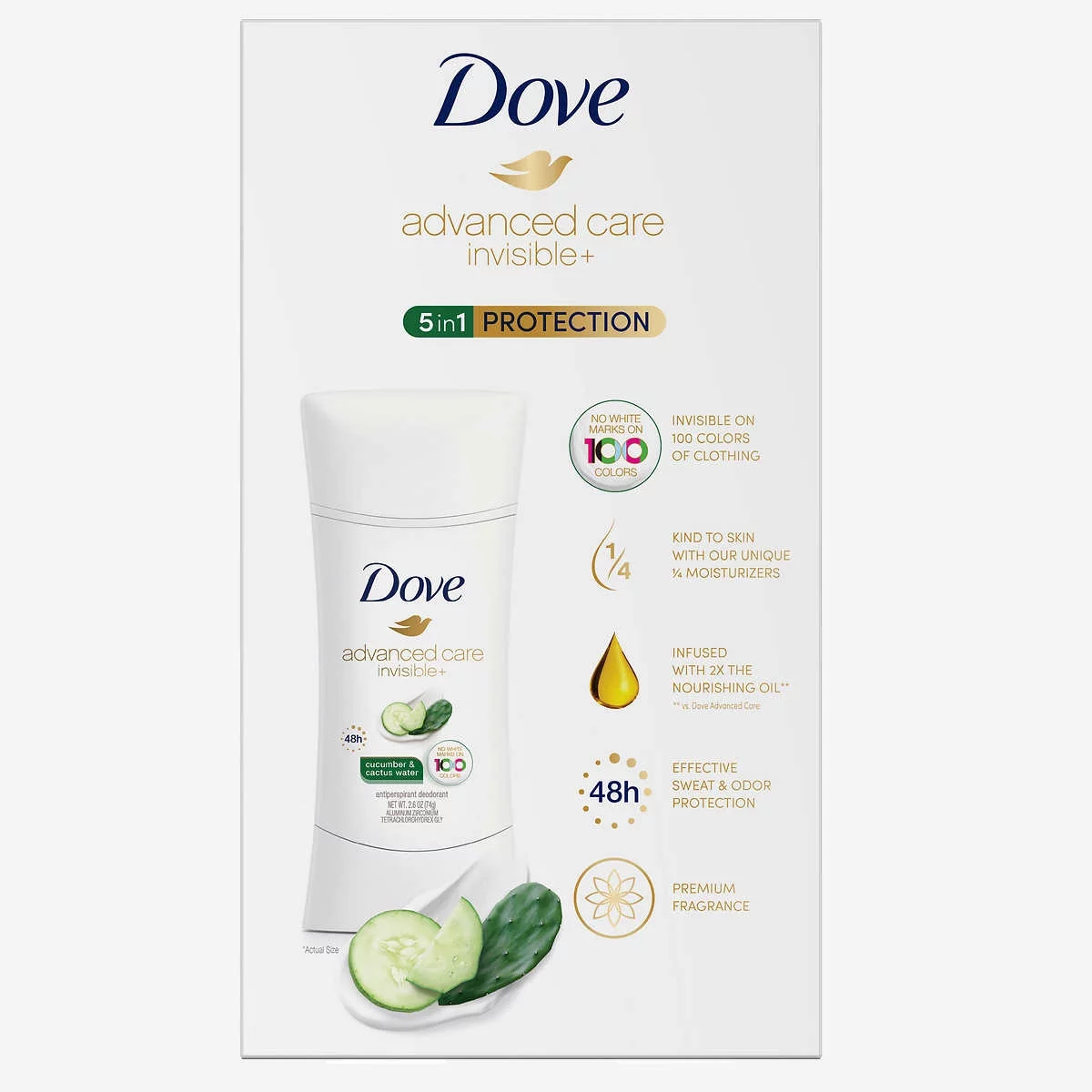 Dove Advanced Care Invisible+ Antiperspirant Deodorant 2.6 Ounce (Pack of 4)