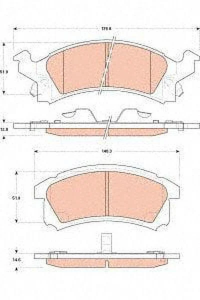 TRW TPM0506 Premium Front Disc Brake Pad Set Fits select: 1992-2005 CHEVROLET CAVALIER, 1995-2005 PONTIAC SUNFIRE