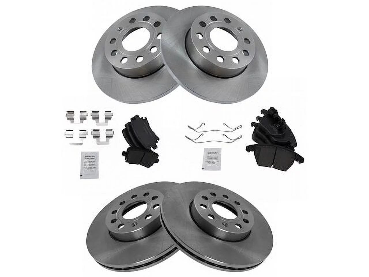 Front and Rear Brake Pad and Rotor Kit - Compatible with 2005 - 2010 Volkswagen Jetta 2.5L 5-Cylinder 2006 2007 2008 2009