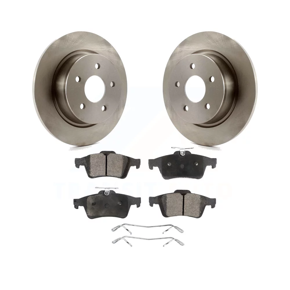 Transit Auto - Rear Disc Brake Rotors And Ceramic Pads Kit For Ford Escape Connect C-Max K8T-101752