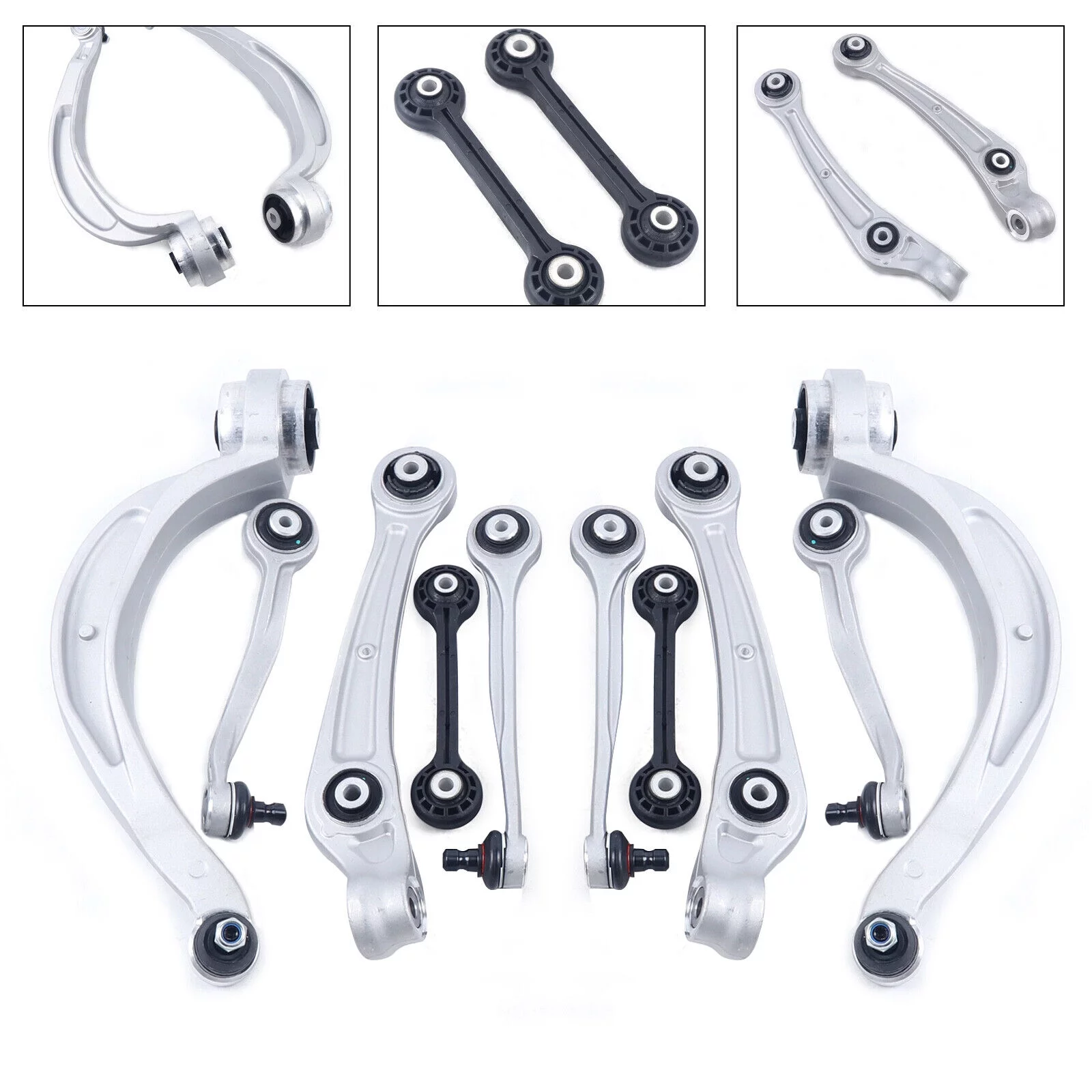 10x Front Lower Upper Control Arm Kit Fit 2011-2012 Audi A4 A5 Quattro Q5 S4 S5