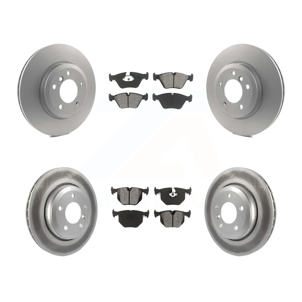 Transit Auto - Front Rear Coated Disc Brake Rotors And Semi-Metallic Pads Kit For BMW 330Ci 330i 330xi KGS-100825