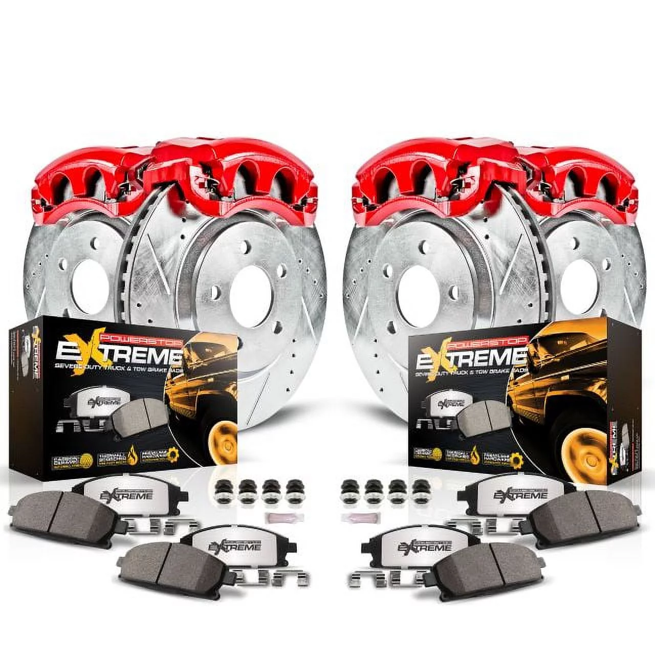 Power Stop KC2154-36 Z36 Truck & Tow Performance Brake Kit W/Calipers -Front & Rear