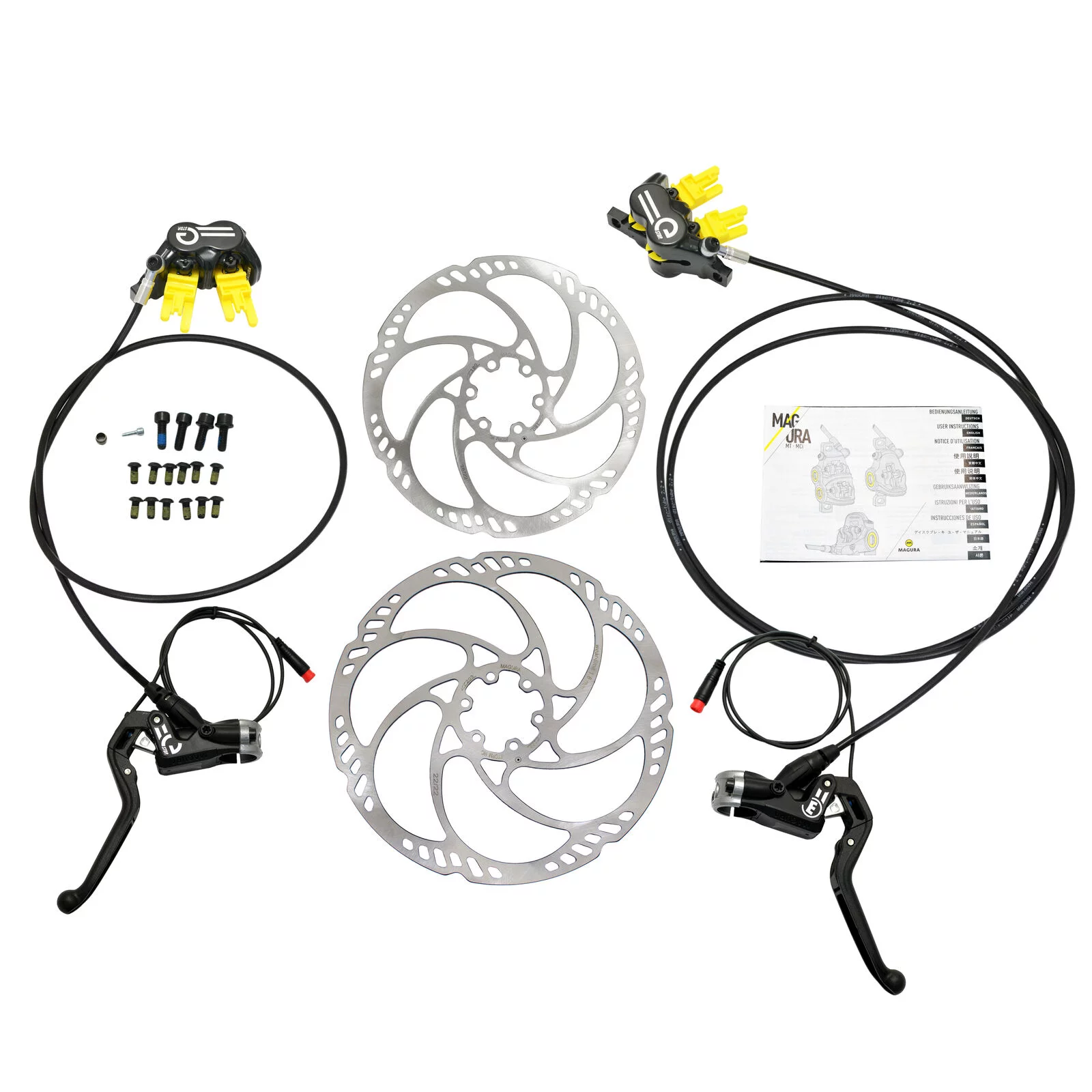 Magura MT5 eSTOP E-BIKE 4-Piston Hydraulic Disc Brake Set w/ 180&203mm Rotor #MG2748
