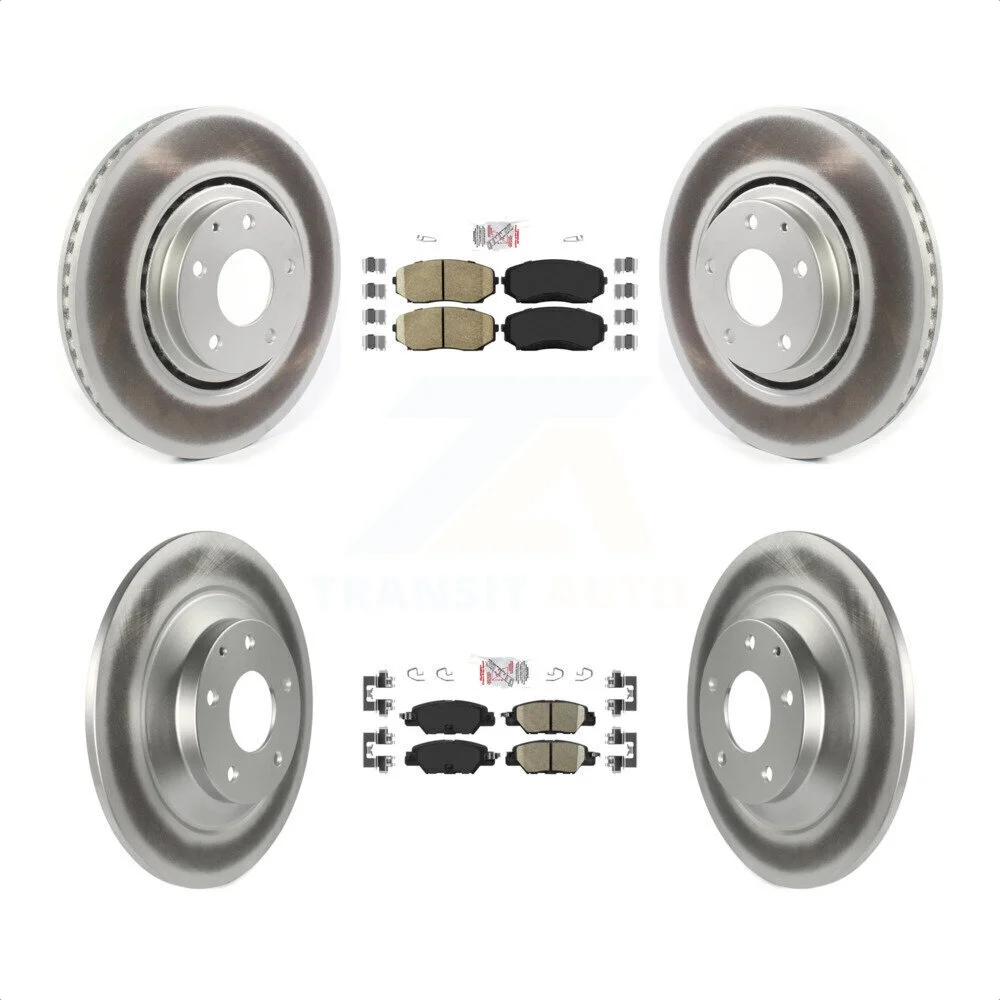 Transit Auto - Front Rear Ceramic Pads And Coated Disc Brake Rotors Kit For 2019-2022 Mazda CX-5 Turbocharged KGA-102672