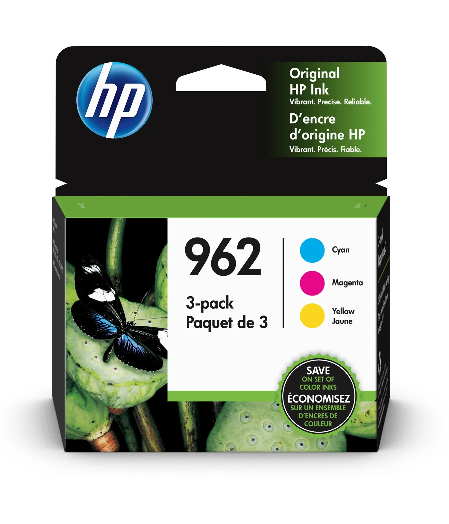 HP 962 3-pack Cyan/Magenta/Yellow Original Ink Cartridges, Per cartridge: ~700