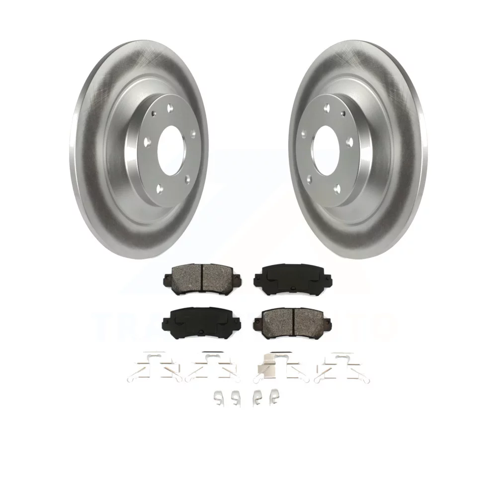 Transit Auto - Rear Coated Disc Brake Rotors And Semi-Metallic Pads Kit For Mazda CX-5 KGS-101473