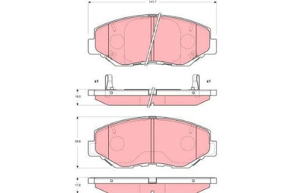 TRW TPC0943 Premium Ceramic Front Disc Brake Pad Set Fits select: 2003-2008 HONDA PILOT