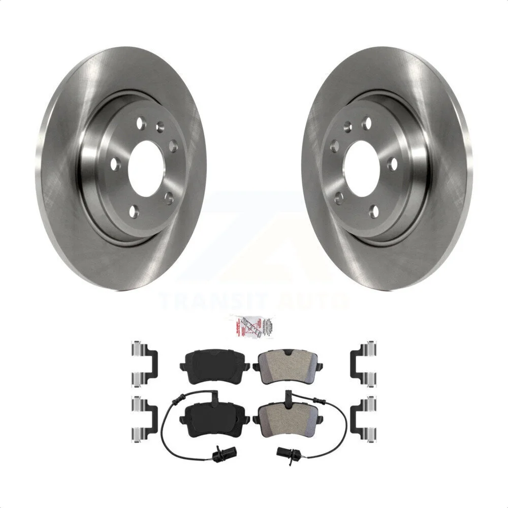 Transit Auto - Rear Disc Brake Rotors And Semi-Metallic Pads Kit For Audi A7 Quattro A6 K8A-100657