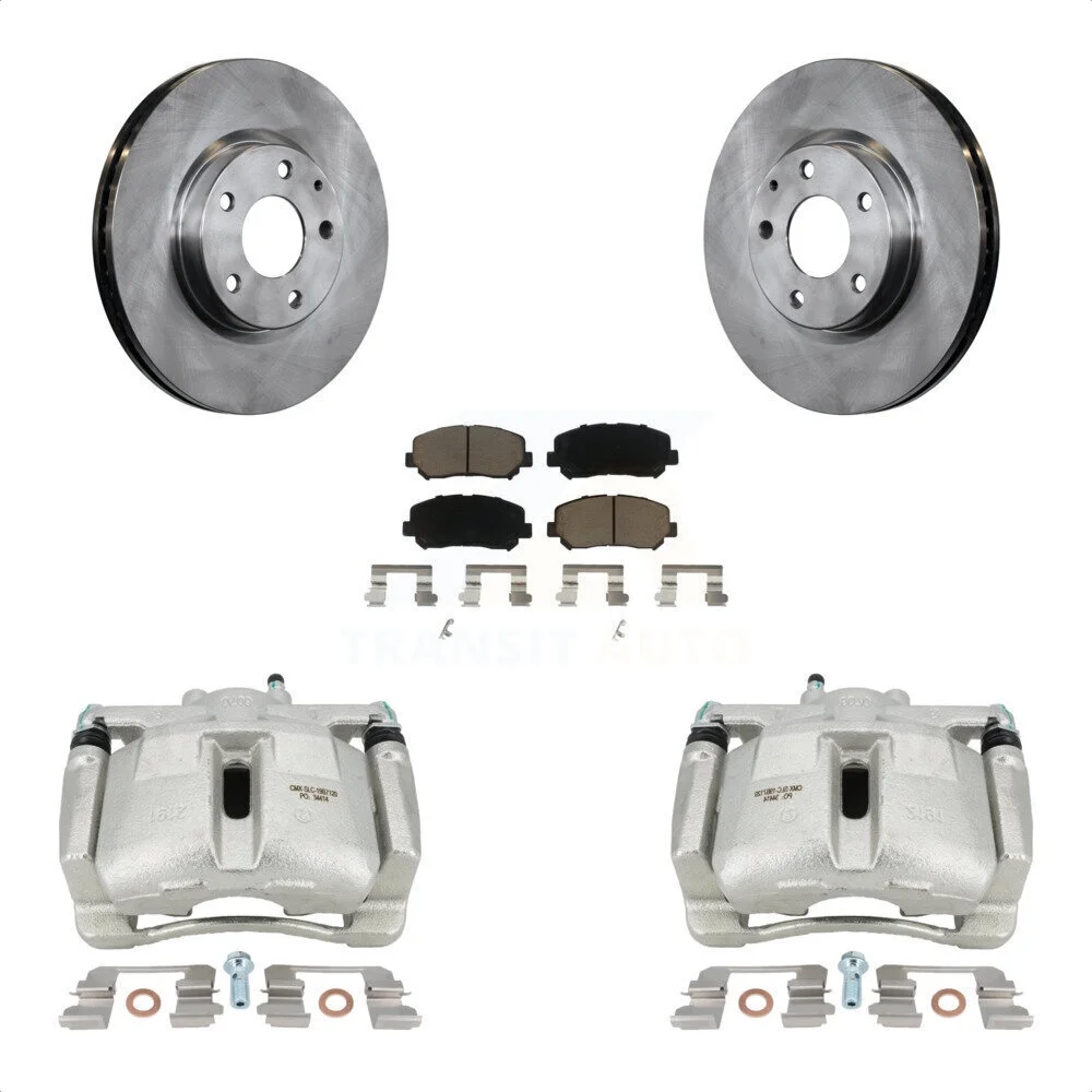 Transit Auto Front Disc Brake Caliper Rotors And Ceramic Pads Kit For 2013-2015 Mazda CX-5 KC8-100289C