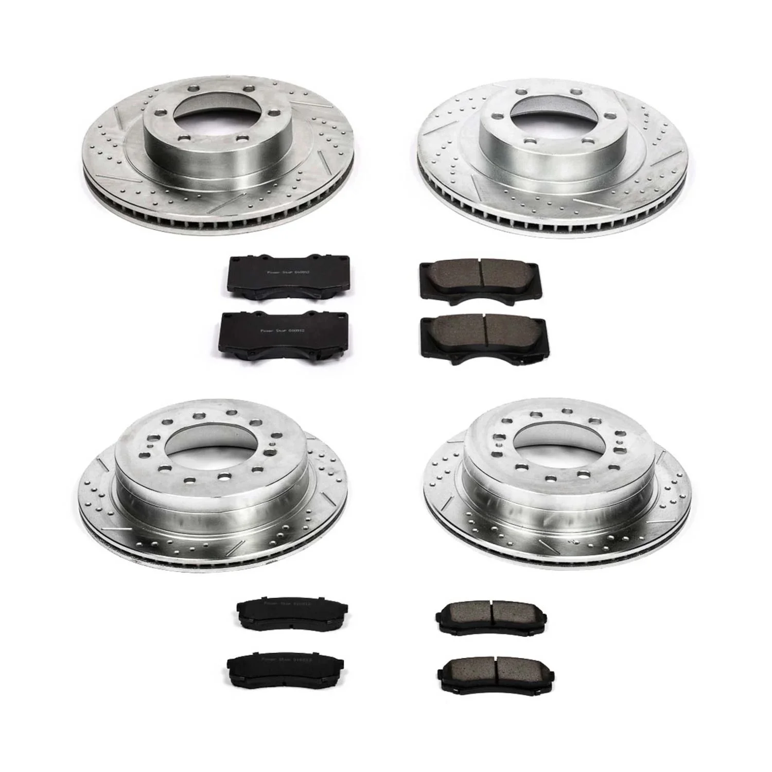 Power Stop Front and Rear Brake Kit with Drilled & Slotted Rotors and Ceramic Brake Pads K2422 Fits 2004 Toyota 4Runner