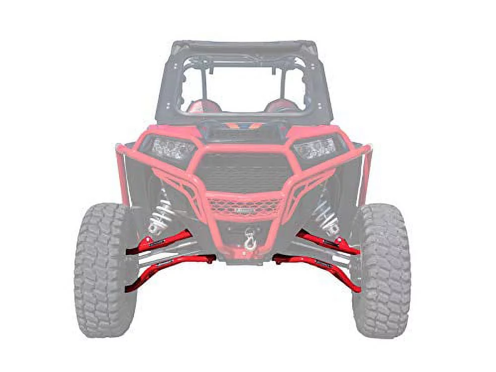 SuperATV High Clearance Upper & Lower A Arms for Polaris RZR XP Turbo/XP 4 Turbo (2016+) | Red|AA-P-RZRXPT-HC-SBJ-03