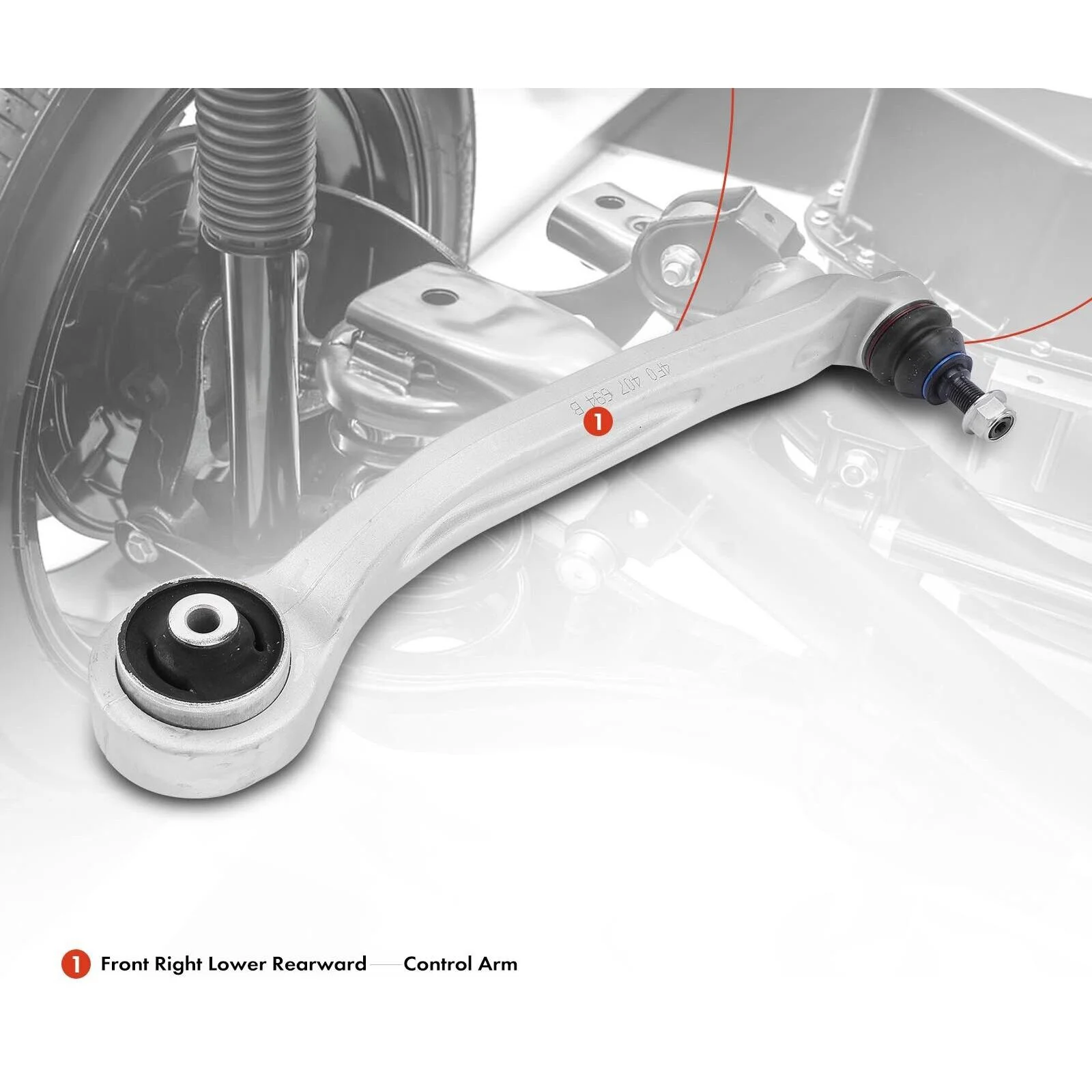 Teledu Front Right Lower Rearward Control Arm For 05-11 Audi A6 Audi A6 Quattro Audi S6