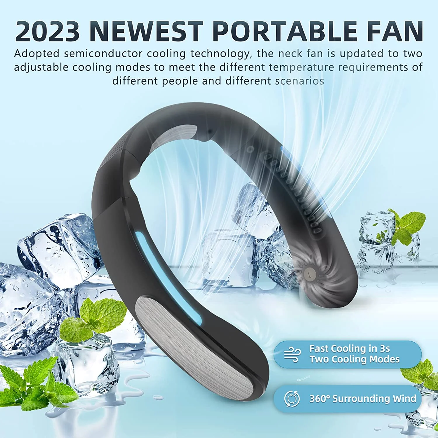 Neck Cooling Fan-The Best Portable Rechargeable Neck Fan Air Conditioner, Operated Flexible Neck Air