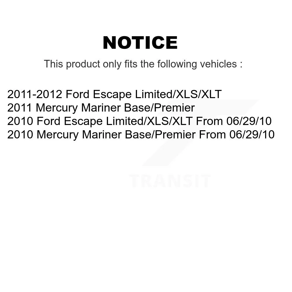 Transit Auto - Front Disc Brake Rotors And Semi-Metallic Pads Kit For Ford Escape Mercury Mariner K8S-100137