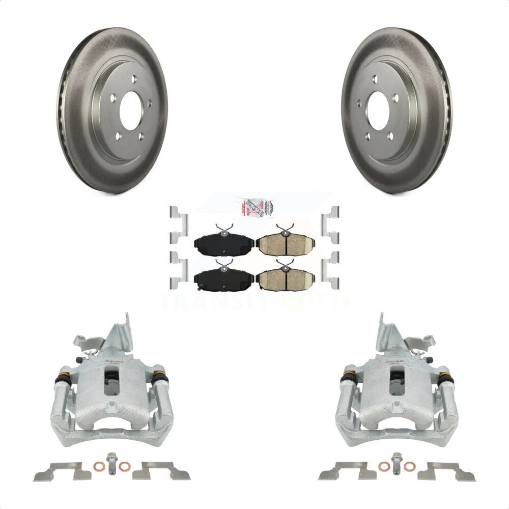 Transit Auto Rear Disc Brake Caliper Coated Rotors And Ceramic Pads Kit For Ford Mustang KCG-101042N