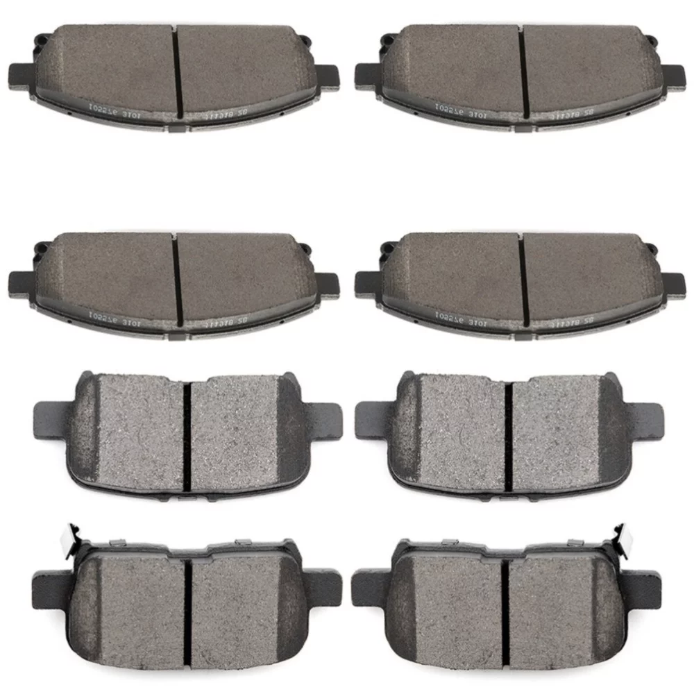 Teledu Front Rear Ceramic Brake Pads For Acura 03-06 MDX Sport Utility 8pcs Slotted