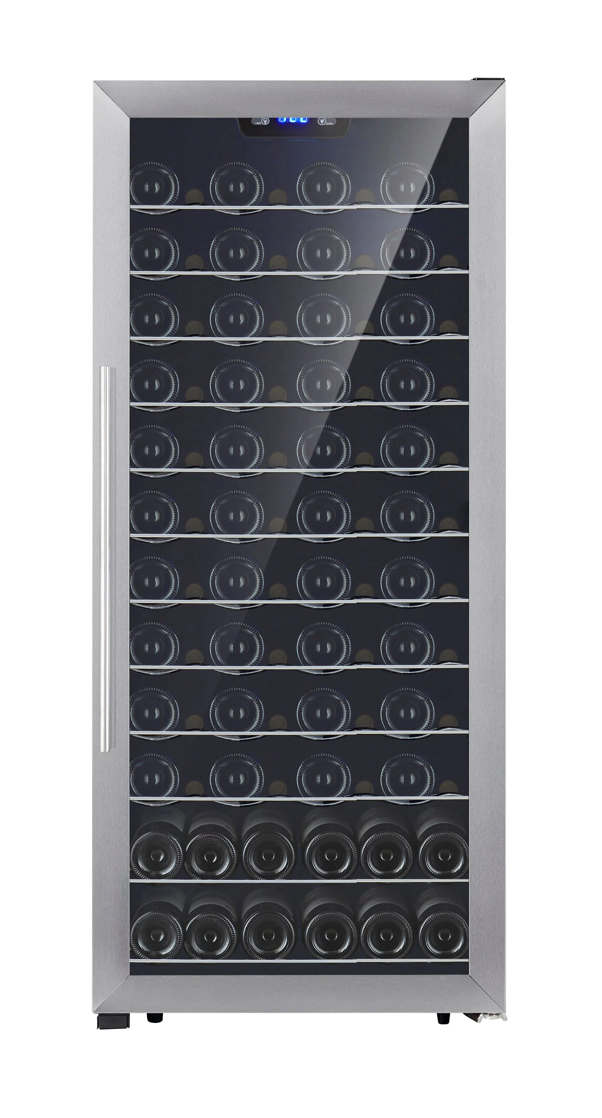 Premium Levella 21.65 in. Wide 8.5 cu. ft. 94-Bottle Single Zone Freestanding Wine Cooler with Tempered Glass Door
