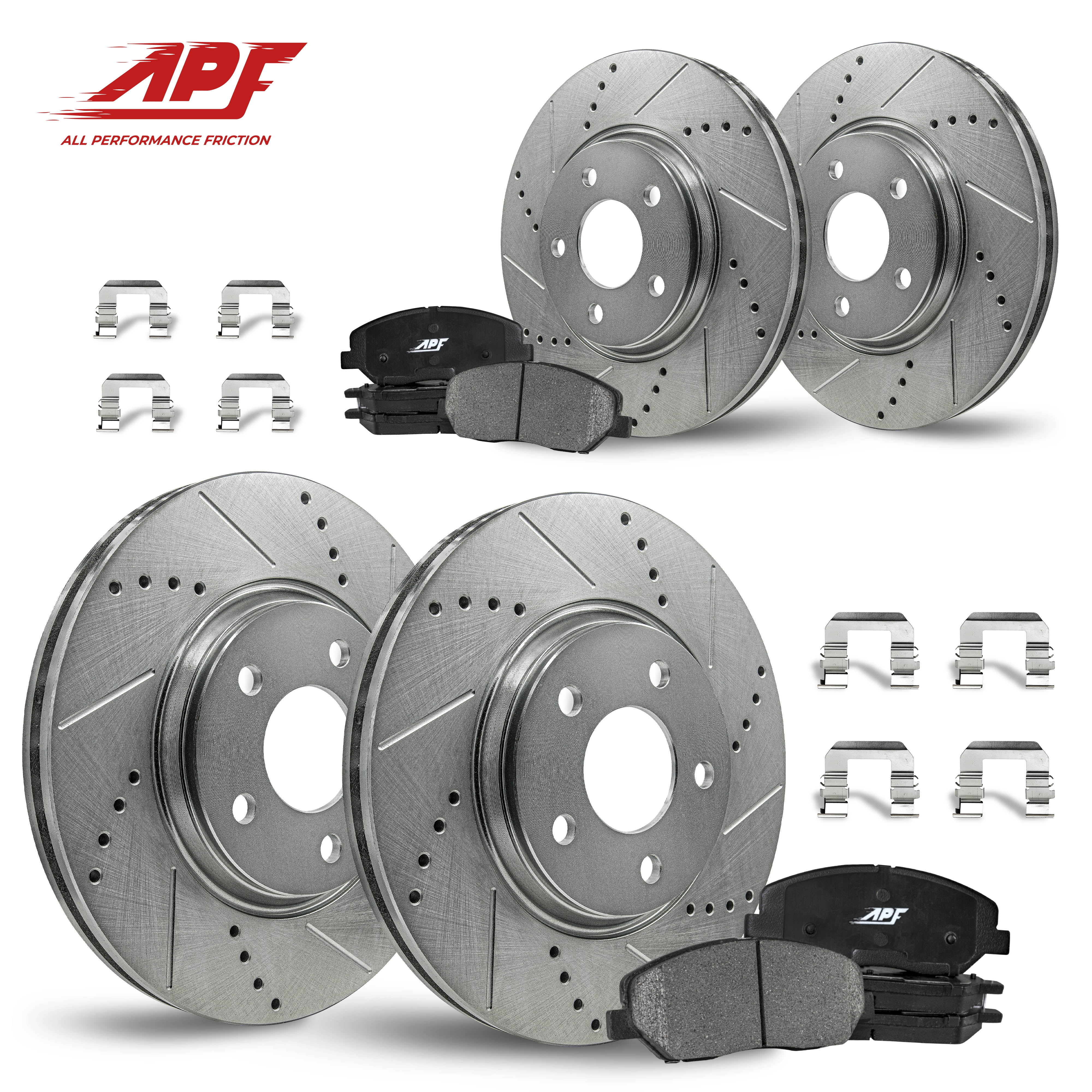 Front+Rear Drill/Slot Zinc Brake Rotors Ceramic Pads for Kia Optima 2014-2016
