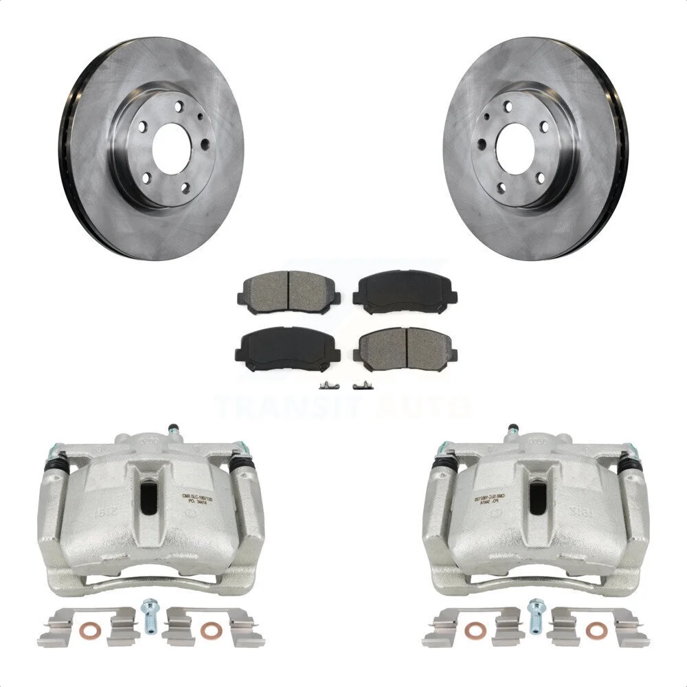 Transit Auto Front Disc Brake Caliper Rotors And Semi-Metallic Pads Kit For 2013-2015 Mazda CX-5 KC8-100008S
