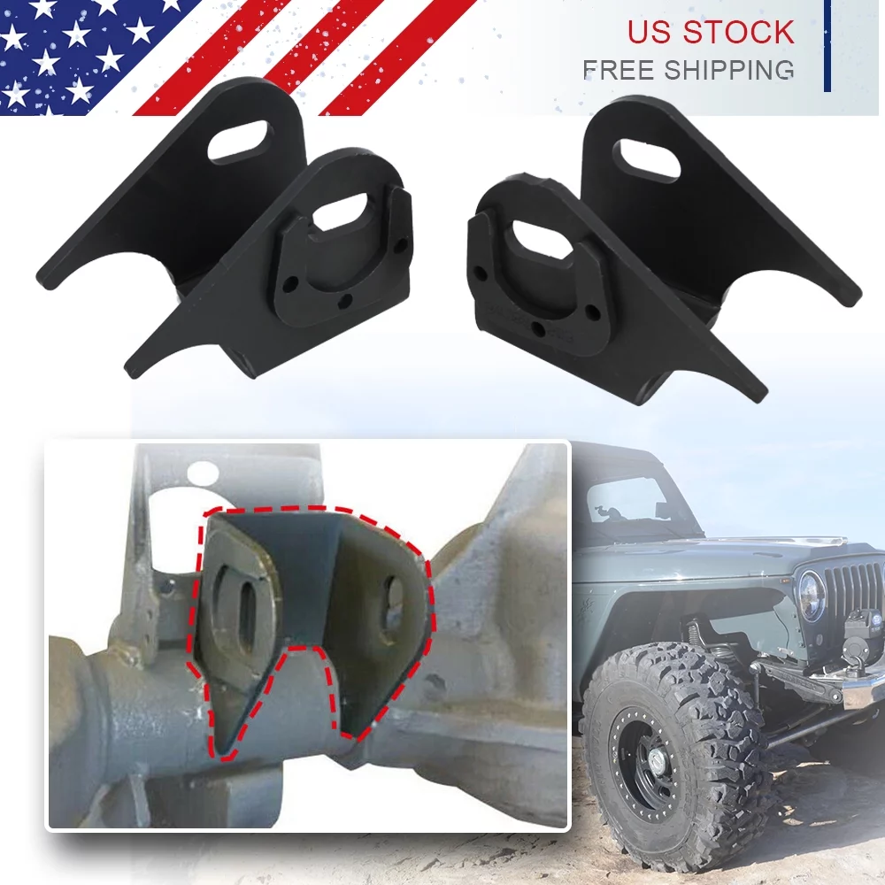 ELITEWILL 2x Front Lower Control Arm Brackets Axle Side Mount Bracket For Jeep TJ XJ ZJ MJ