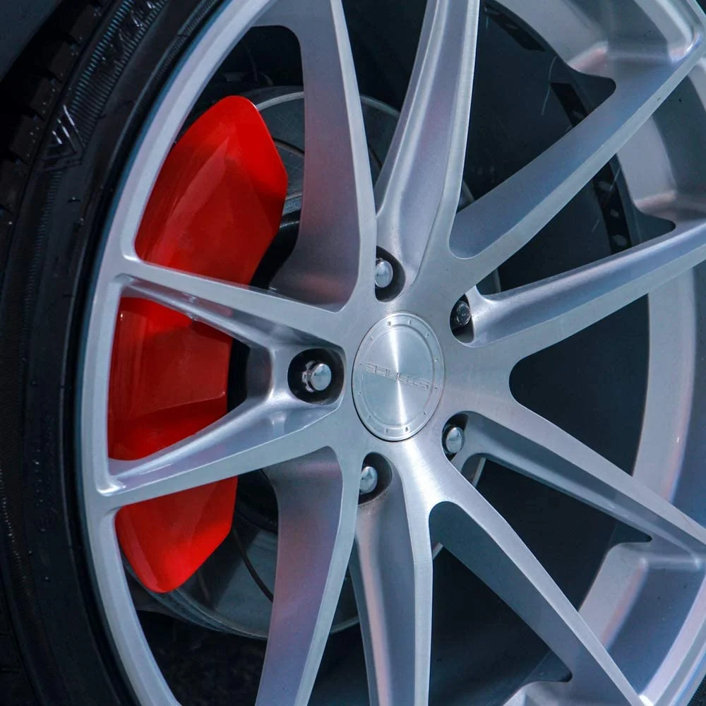 MGP Caliper Covers 14030SSSRRD SSR GM Pickup Logo Type Caliper Cover with Red Powder Coat Finish and Silver Characters