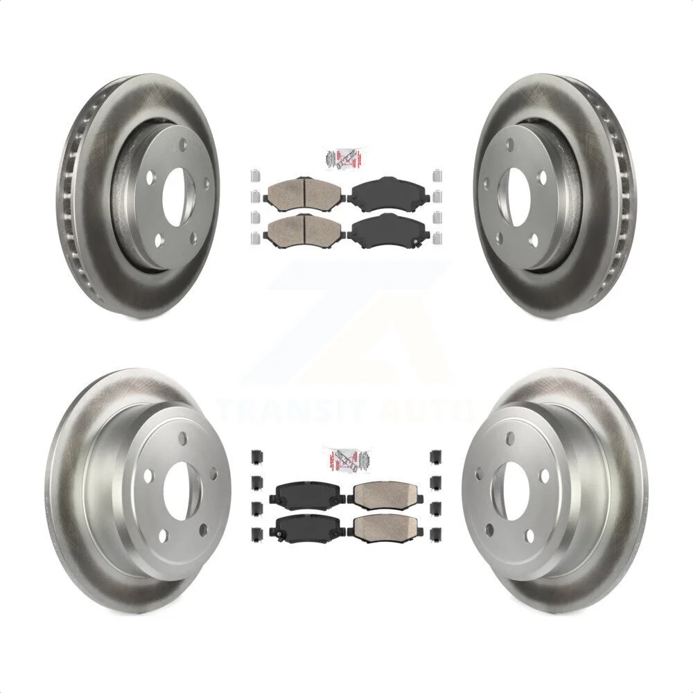 Transit Auto - Front Rear Ceramic Pads And Coated Disc Brake Rotors Kit For Jeep Wrangler JK KGA-102988