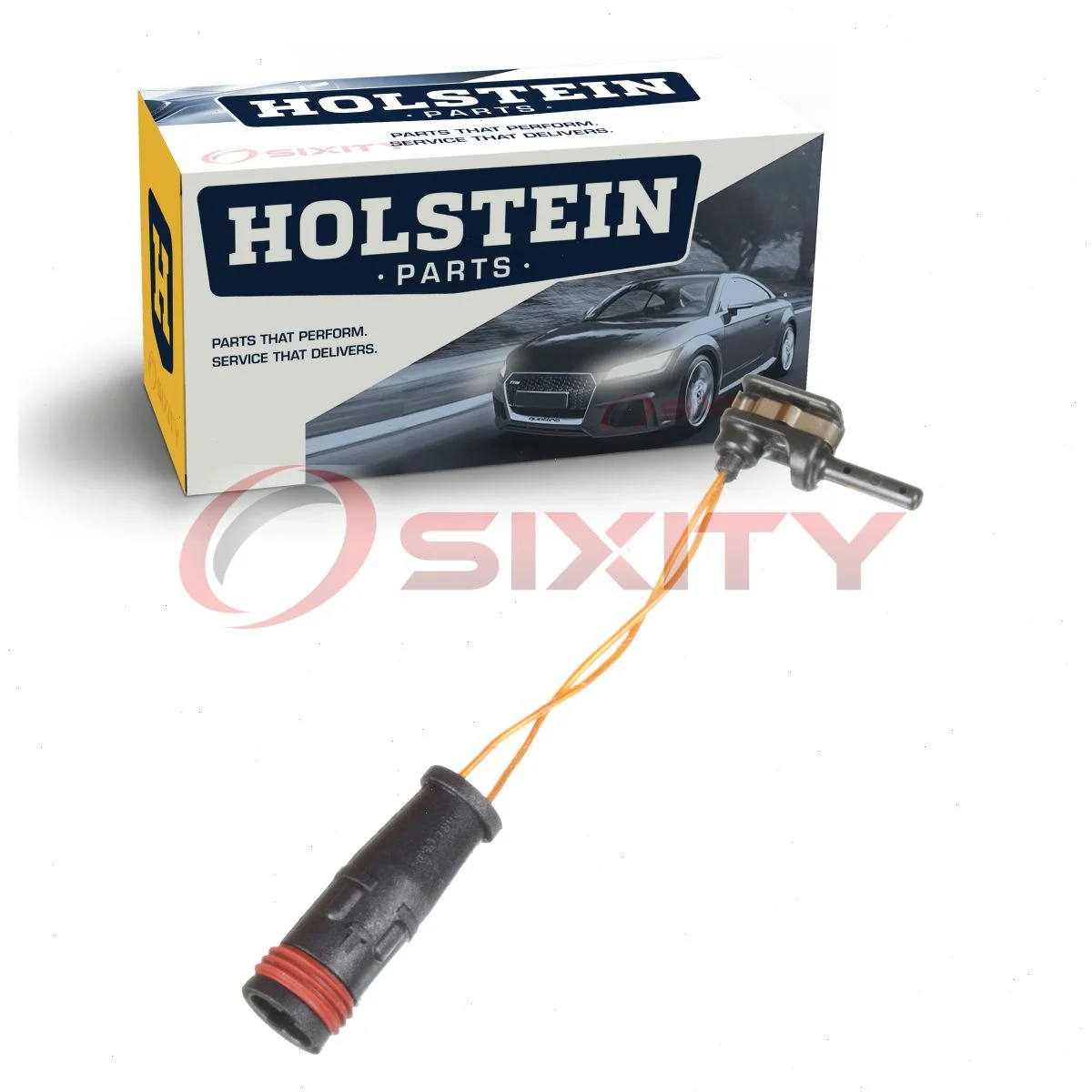 Holstein Front Disc Brake Pad Wear Sensor compatible with Mercedes-Benz C300 2008-2014