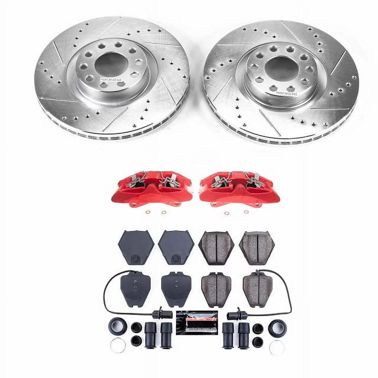 Power Stop Front Z23 Evolution Brake Pad and Rotor Kit with Red Powder Coated Calipers KC948