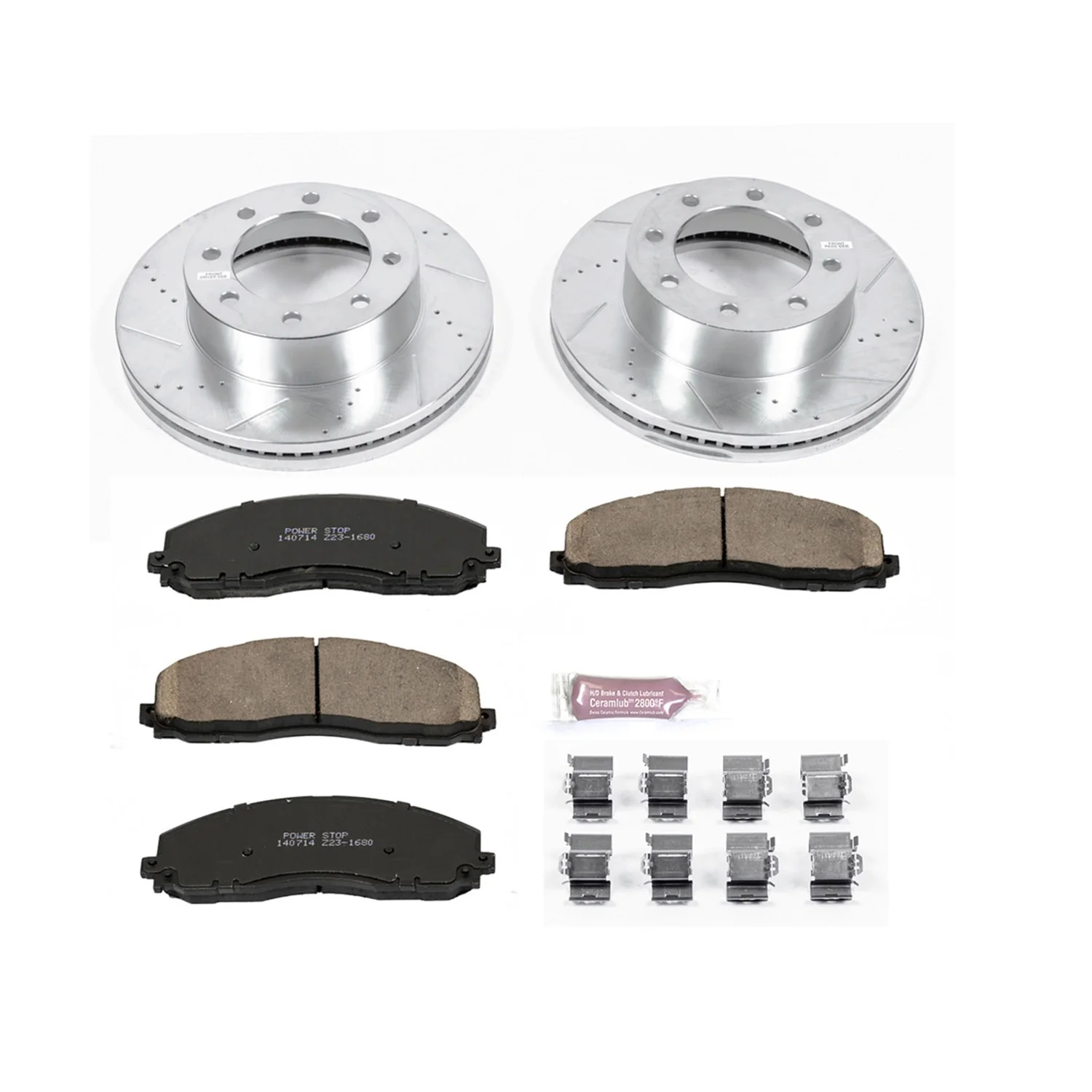 Power Stop Front Ceramic Brake Pad and Drilled and Slotted Rotor Kit K6403