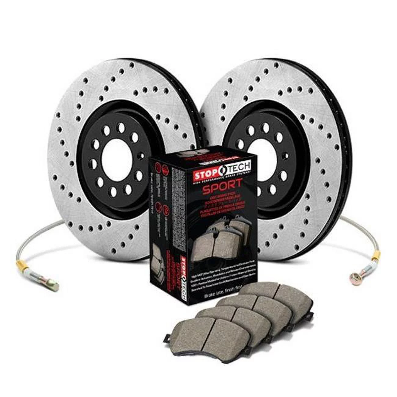 Stoptech 979.40012R Drilled Rotor Sport Axle Pack Rear Brake Kit for 2005-2007 Honda Accord