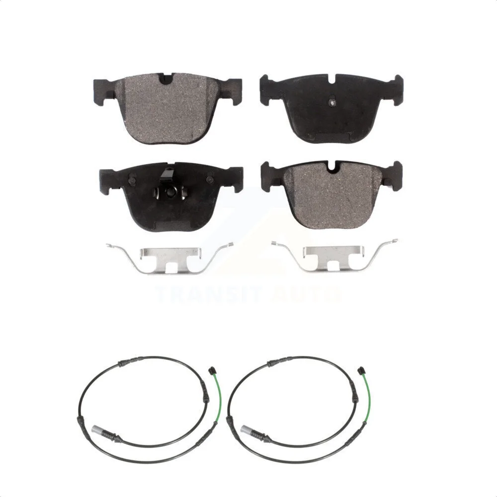 Transit Auto - Rear Semi-Metallic Disc Brake Pads And Wear Sensors Kit For BMW 535i GT xDrive 550i KPW-101184