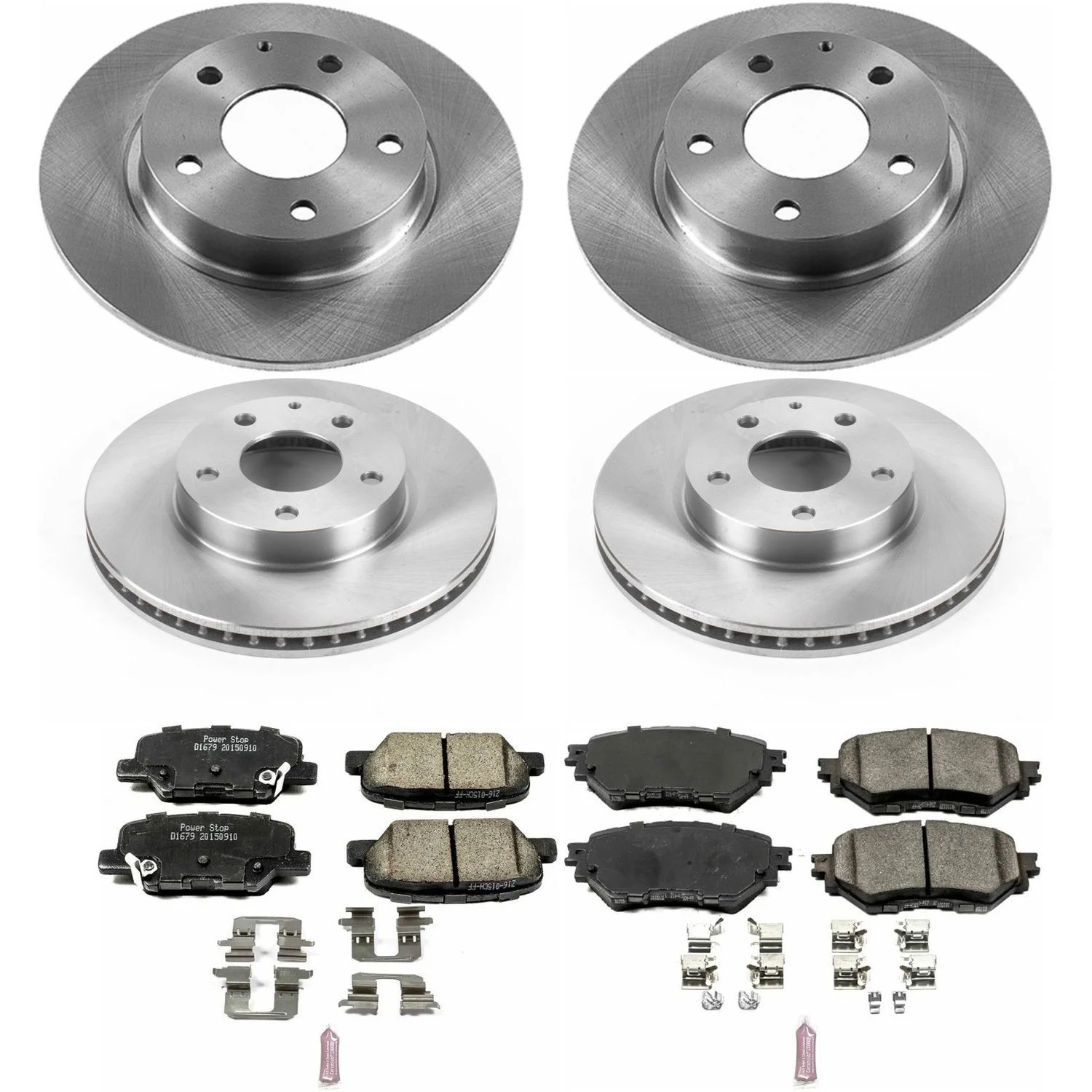 Power Stop Front and Rear Stock Replacement Brake Pad and Rotor Kit KOE6973