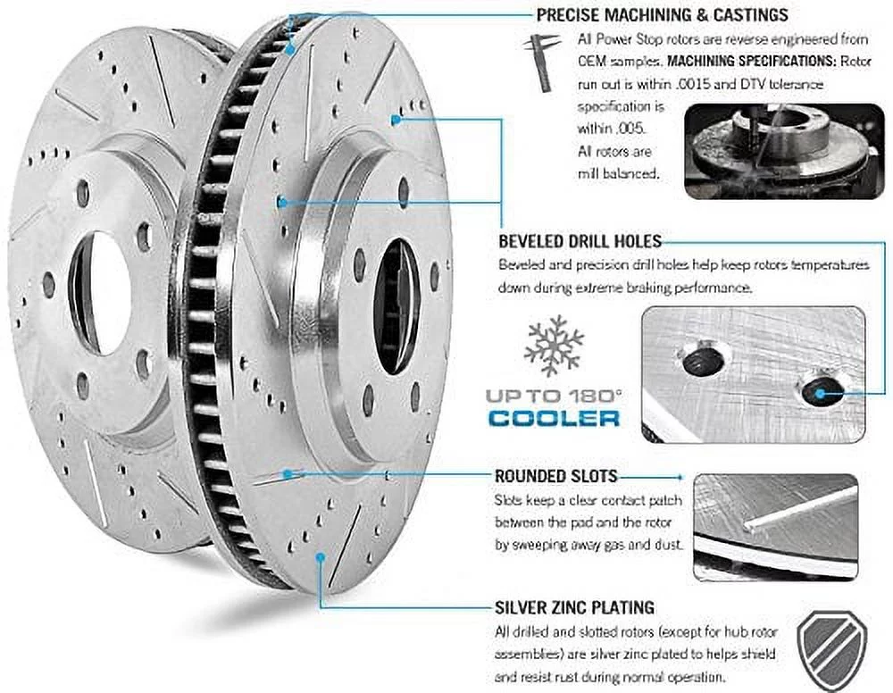 Power Stop Front Street Warrior Brake Kit with Red Powder Coated Calipers KC699-26 Fits 2000 Honda Civic