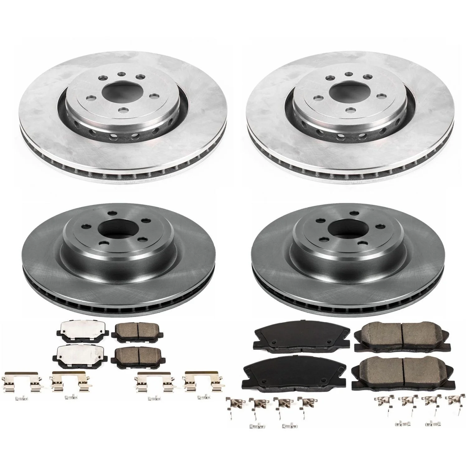 Power Stop Front and Rear Stock Replacement Brake Pad and Rotor Kit KOE7051