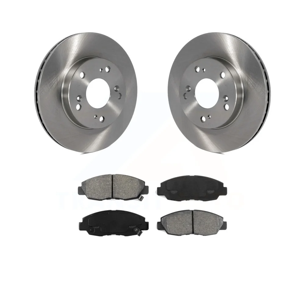 Transit Auto - Front Disc Brake Rotors And Semi-Metallic Pads Kit For Honda Civic K8S-100382