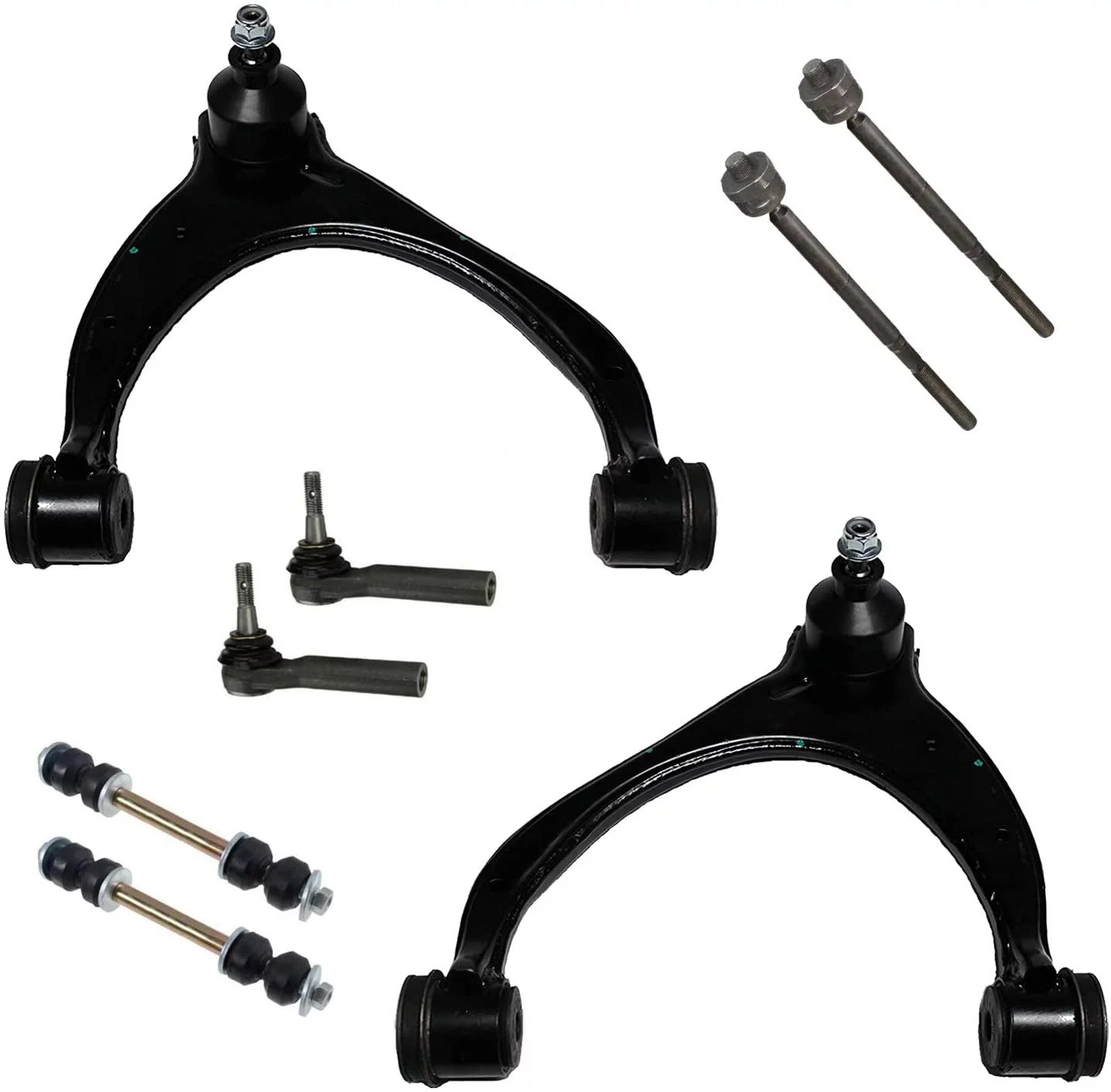 Detroit Axle - 8pc Front Upper Control Arms Tie Rods Sway Bars Replacement for Chevy Silverado GMC Sierra 1500