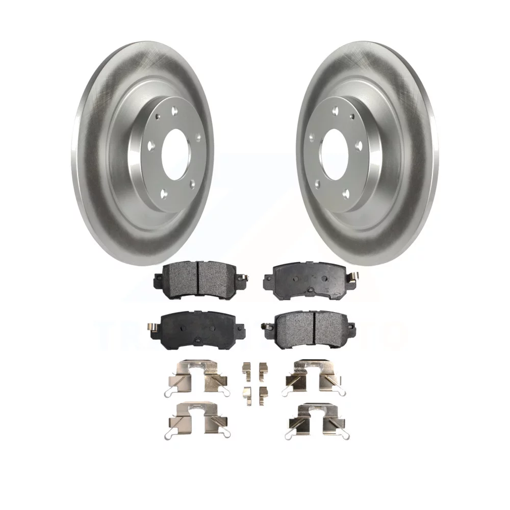 Transit Auto - Rear Coated Disc Brake Rotors And Semi-Metallic Pads Kit For Mazda CX-5 KGF-101540