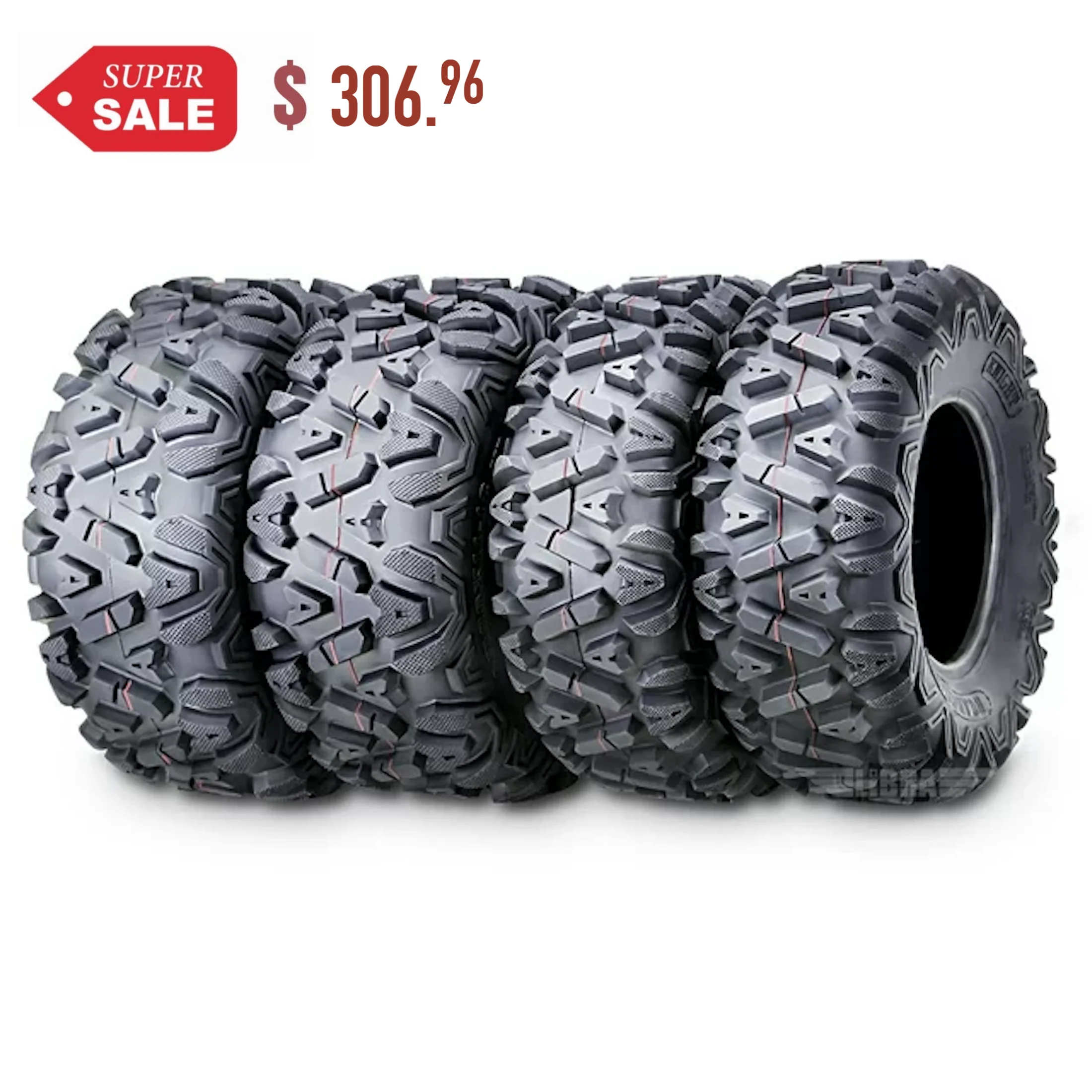 Set of 4 ATV/UTV Tires 26x9-12 26x9x12 Front 26x11-12 26x11x12 Rear 10277/278