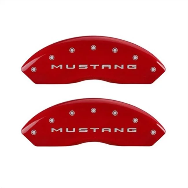 MGP Caliper Covers Mustang Red Caliper Covers - Engraved Front & Rear, Set of 4