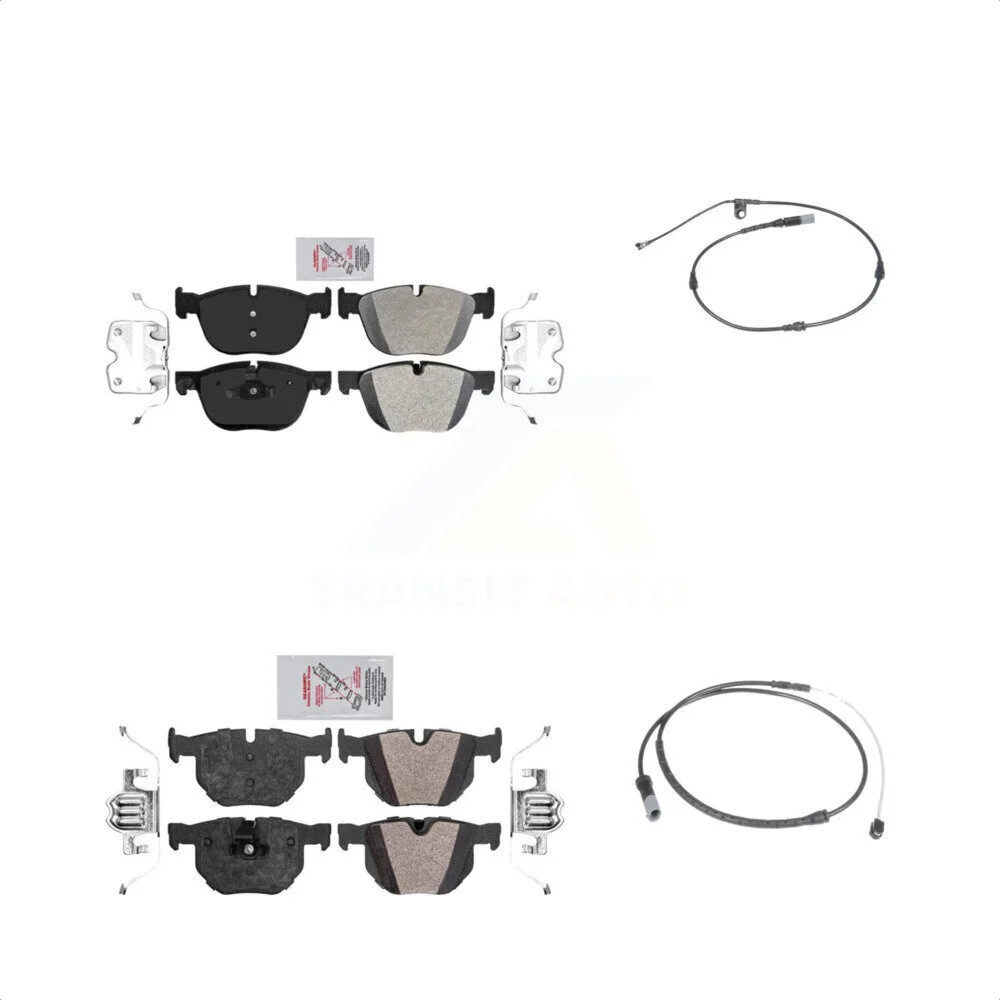 Transit Auto - Front Rear Ceramiced Disc Brake Pads And Wear Sensors Kit For BMW X5 X6 KNW-100047