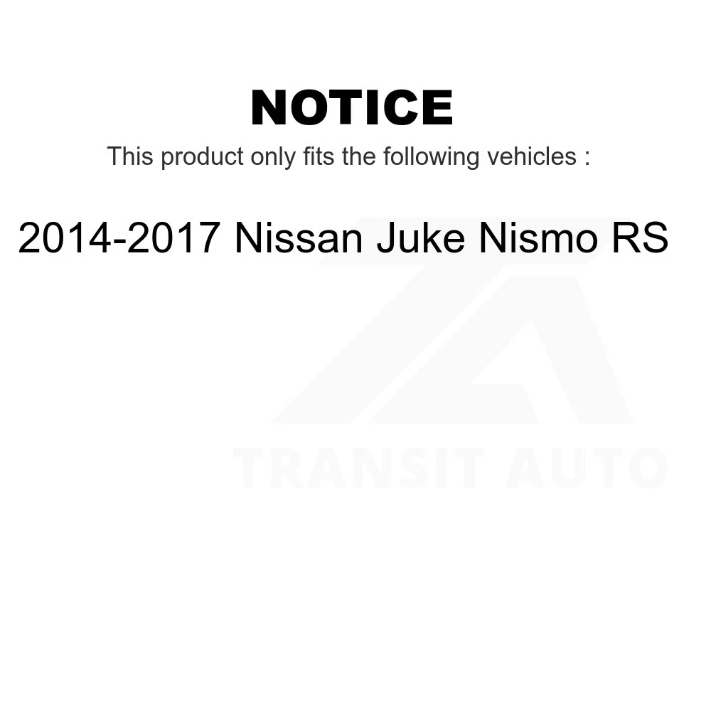 Transit Auto - Front Rear Ceramic Pads And Disc Brake Rotors Kit For 2014-2017 Nissan Juke Nismo RS K8A-106574