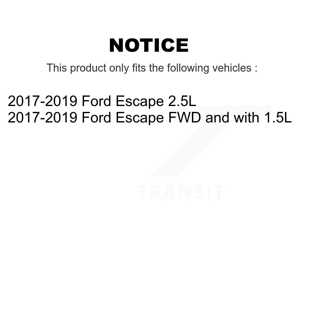 Transit Auto - Front Rear Coated Drilled Slotted Disc Brake Rotors And Ceramic Pads Kit For Ford Escape KDT-100339