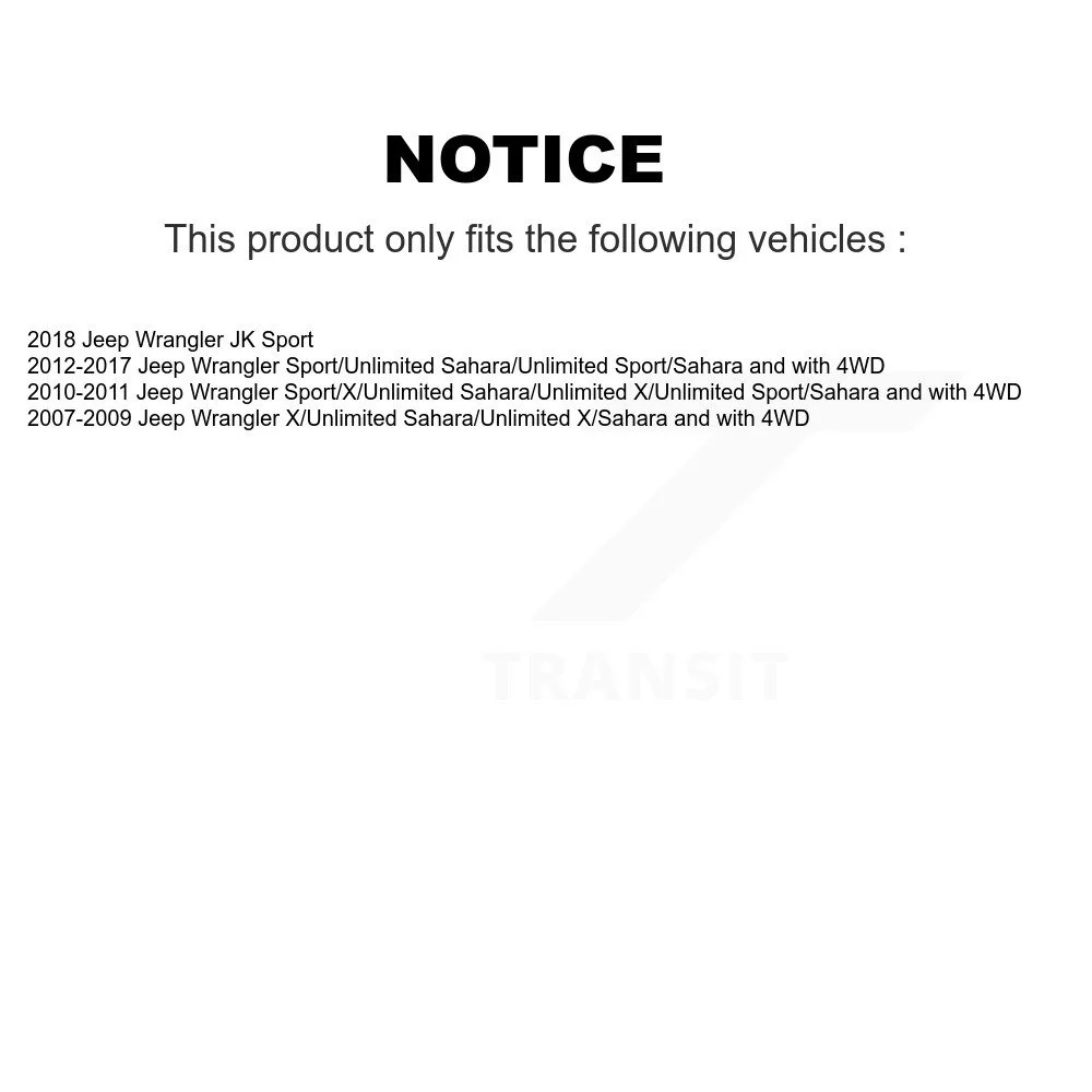 Transit Auto Front Rear suspension Shock & TOR sway Bar Link Kit For Jeep Wrangler JK KSS-108146