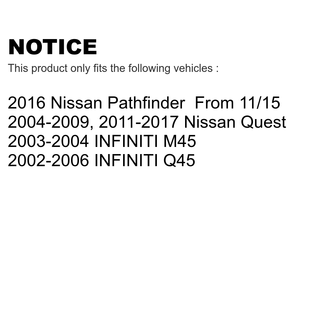 Front Coated Drilled Slotted Disc Brake Rotors Pair For Nissan Quest Pathfinder Infiniti Q45 M45 INFINITI KD-100435