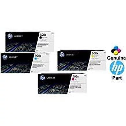 HP 508X Color LaserJet M553/ M577 Original Toner Cartridges, 4-Pack: Black, Cyan, Magenta & Yellow