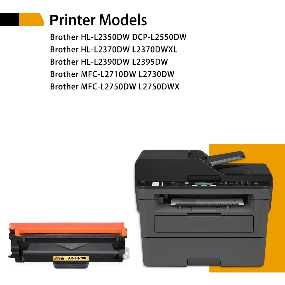 Arcon 1-Pack Compatible Toner for Brother TN 760 TN-760 MFC-L2710DW (Black)