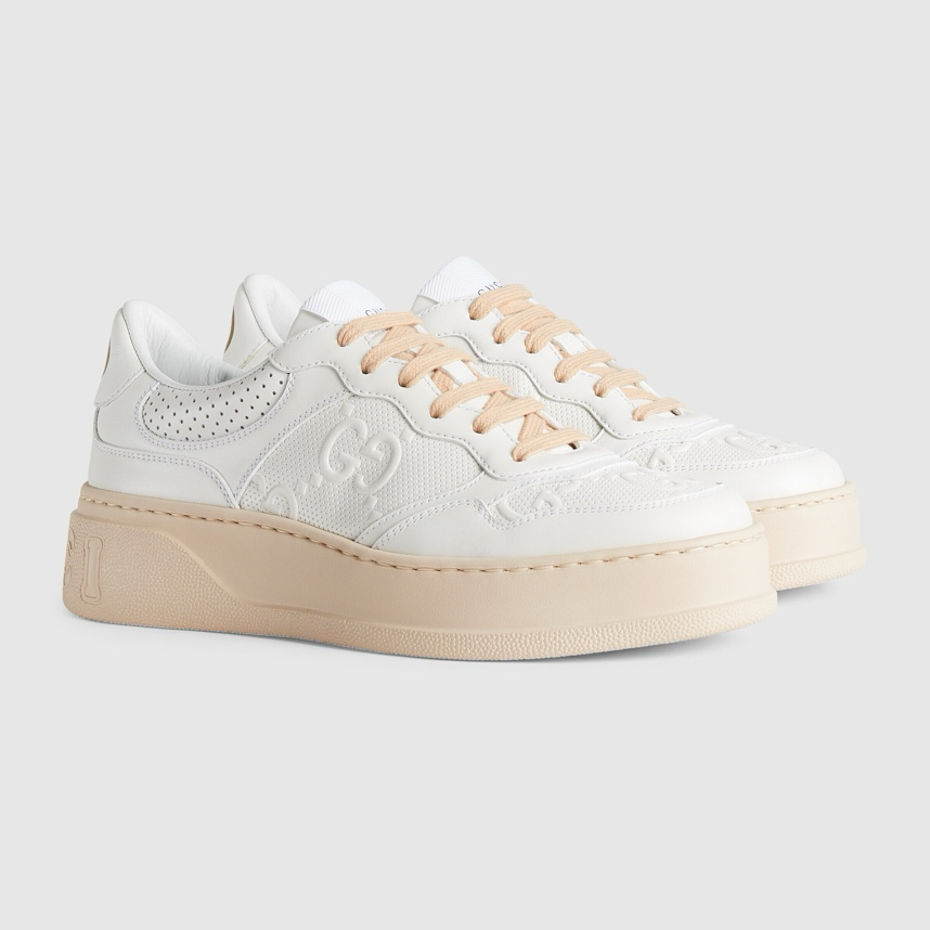 Gucci GG embossed sneakers White pink